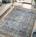 Keen Home Design 6x9 Rug - Machine Washable Area Rug with Non-Slip Backing, Ideal for Living Room, Dining Room, Bedroom - Vintage, Easy Clean, Durable, Low Pile Rug - (6' x 9')