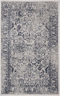 SAFAVIEH Adirondack Collection Area Rug - 3' Square, Grey & Navy, Distressed Vintage Floral Design, Non-Shedding & Easy to Clean, Ideal for Living Room, Bedroom, Dining Space (ADR109P)