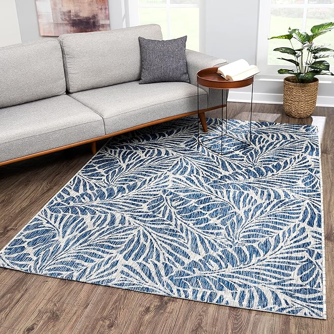 Keen Home Design Terrace Outdoor Area Rug - 5x8 Washable Indoor/Outdoor Rug for Patio, Kitchen, Balcony, Beach, Garden, Deck and Porch, Size: 5'3"x7'7"