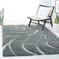 SAFAVIEH Florida Shag Collection Area Rug - 6'7" Square, Sage & Ivory, Scroll Design, Non-Shedding & Easy Care, 1.2-inch Thick Ideal for High Traffic Areas in Living Room, Bedroom (SG471-5112)