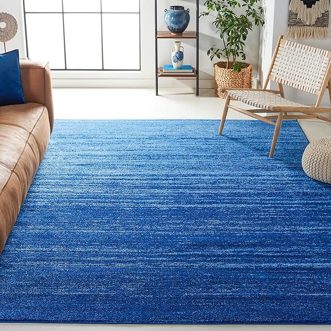 SAFAVIEH Adirondack Collection Area Rug - 12' Square, Light Blue & Dark Blue, Modern Ombre Design, Non Shedding & Easy to Clean, Ideal for Living Room, Bedroom, Office, Dining Space (ADR113F)
