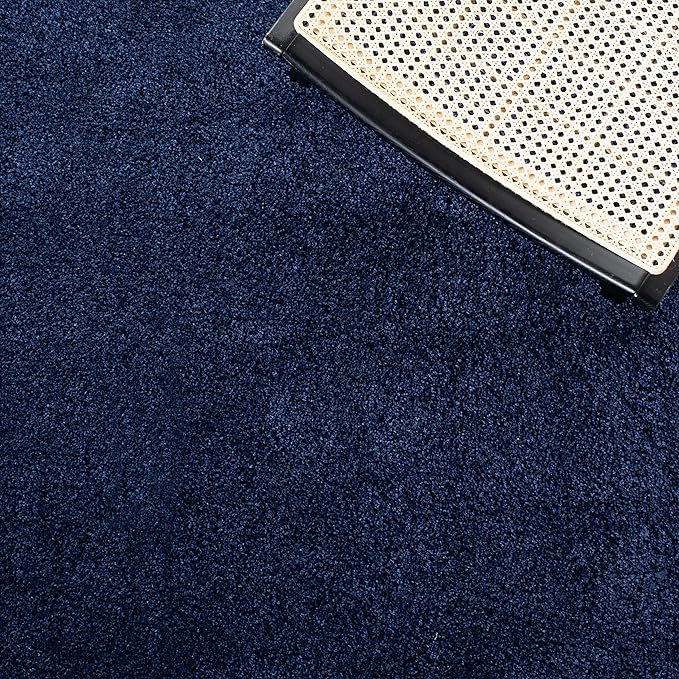 SAFAVIEH Milan Shag Collection Area Rug - 5'1" x 8', Navy, Solid Design, Non-Shedding & Easy Care, 2-inch Thick Ideal for High Traffic Areas in Living Room, Bedroom (SG180-7070)