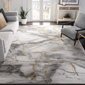 SAFAVIEH Craft Collection Area Rug - 6'7" x 9', Grey & Gold, Modern Abstract Design, Non-Shedding & Easy Care, Ideal for High Traffic Areas in Living Room, Bedroom (CFT877F)