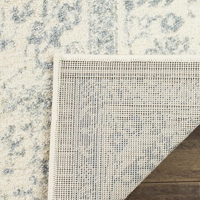SAFAVIEH Adirondack Collection Runner Rug - 2'6" x 22', Ivory & Slate, Distressed Vintage Floral Design, Non-Shedding & Easy to Clean, Ideal for Hallway, Foyer, Entryway, Bedroom (ADR109S)