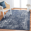 SAFAVIEH Area Rug 6x8 - Adirondack Collection - Navy & Ivory, Distressed Vintage Floral Design, Non-Shedding & Easy to Clean, Ideal for Living Room, Bedroom, Dining Space (ADR109N)
