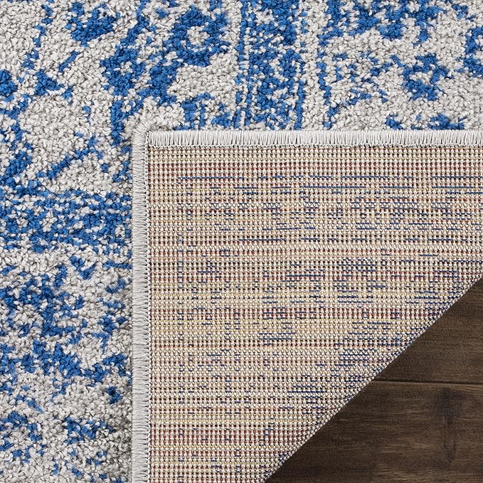 SAFAVIEH Adirondack Collection Runner Rug - 2'6" x 20', Grey & Blue, Distressed Vintage Floral Design, Non-Shedding & Easy to Clean, Ideal for Hallway, Foyer, Entryway, Bedroom (ADR109A)