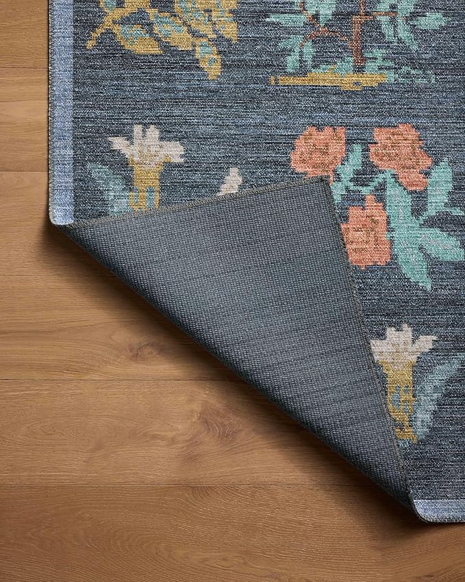 Loloi Rifle Paper Co. Rosa Collection RSA-03 Navy 2'-3" x 3'-9" Accent Rug