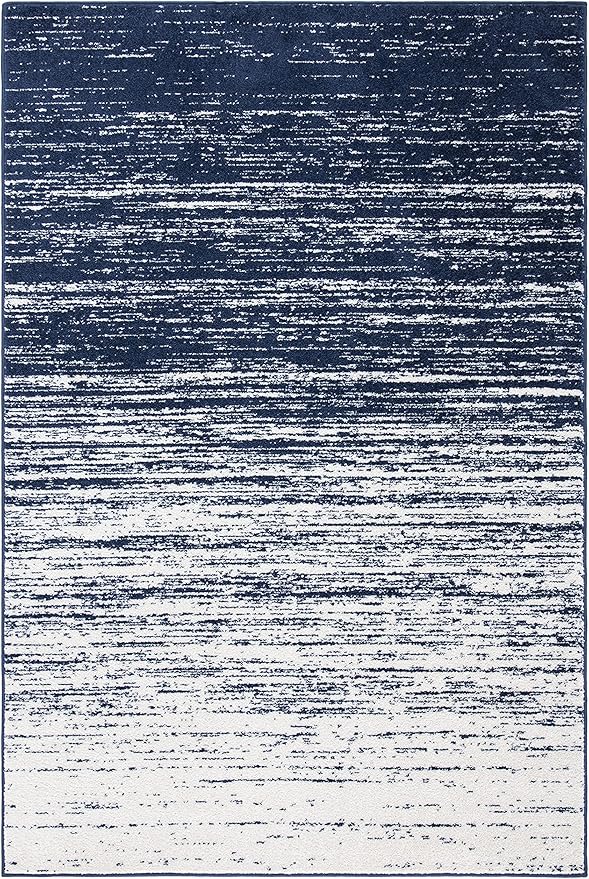 SAFAVIEH Adirondack Collection Accent Rug - 2'6" x 4', Navy & Ivory, Modern Ombre Design, Non Shedding & Easy to Clean, Ideal for Front Door, Kitchen, Entryway, Accent Space (ADR113N)