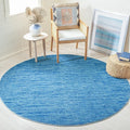 SAFAVIEH Vision Collection Accent Rug - 3' Round, Blue, Modern Ombre Design, Non-Shedding & Easy to Clean, Ideal for Foyer, Entryway, Bedroom, Accent Space (VSN606M-3R)