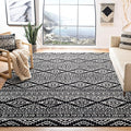 SAFAVIEH Area Rug 9x12 - Tulum Collection - Large - Black & Ivory, Moroccan Boho Tribal Design, Non-Shedding & Easy to Clean, Ideal for Living Room, Bedroom, Dining Space (TUL272Z)