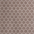 Unique Loom Outdoor Trellis Collection Area Rug - Trellis (Square 10' 8" x 10' 8", Brown/ Ivory)