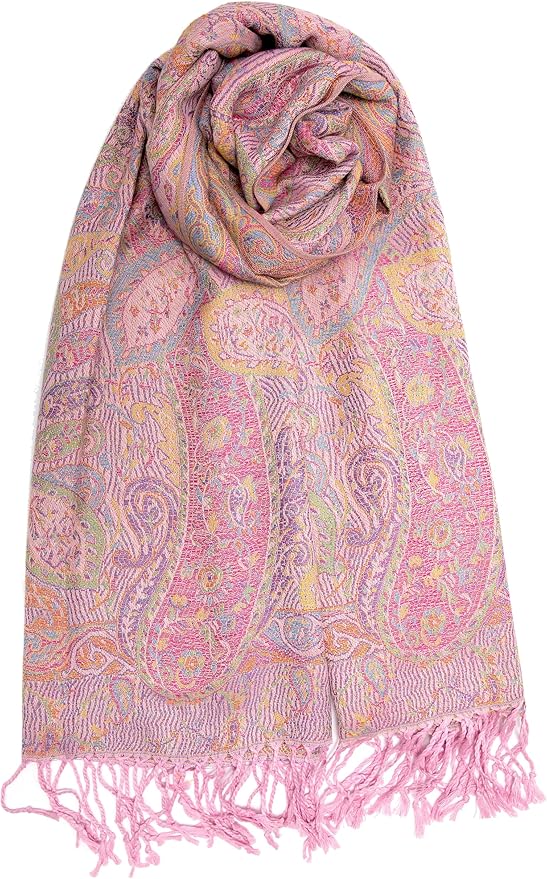 Achillea Big Paisley Pashmina Shawl Wrap for Women – Elegant Scarf for Weddings, Evening Dresses, Festivals & Daily Wear