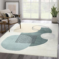 Abani Deco Collection Area Rug -Cream/Green Minimalist Design -4' x 6' - Easy to Clean - Durable for Kids and Pets - Non-Shedding - Medium Pile - Soft Feel - for Living Room, Bedroom & Office