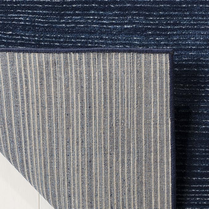SAFAVIEH Vision Collection Area Rug - 11' Round, Navy, Modern Ombre Design, Non-Shedding & Easy to Clean, Ideal for Living Room, Bedroom, Dining Space (VSN606N)