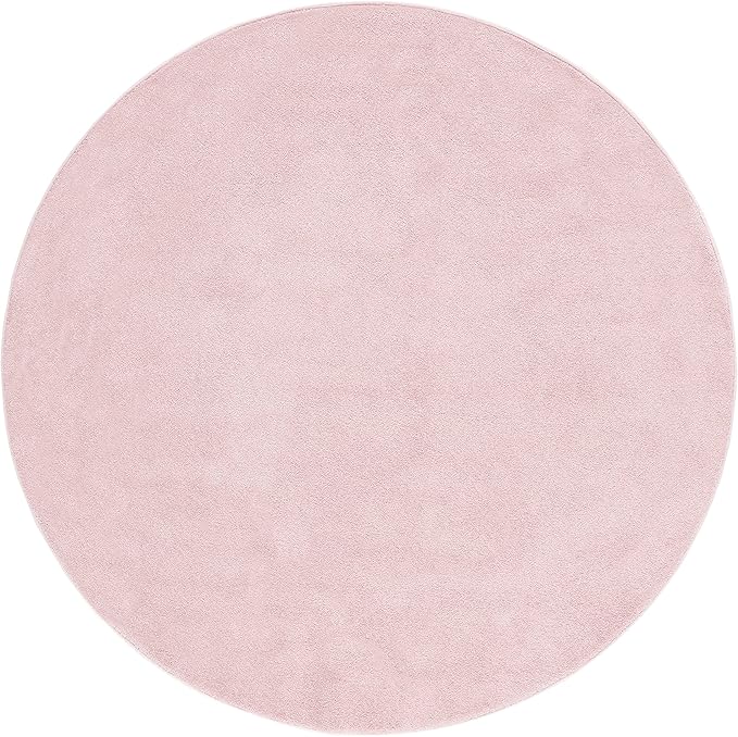 SAFAVIEH Pattern and Solid Collection 6'7" Round Pink PNS320 Non-Shedding Area Rug