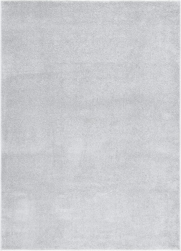 SAFAVIEH Plain and Solid Collection Area Rug - 6'7" x 9', Light Grey, Non-Shedding & Easy Care, Ideal for High Traffic Areas in Living Room, Bedroom (PNS320-4424)