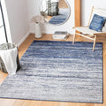 SAFAVIEH Adirondack Collection Area Rug - 5' Square, Navy & Grey, Modern Ombre Design, Non Shedding & Easy to Clean, Ideal for Living Room, Bedroom, Office, Dining Space (ADR113E)