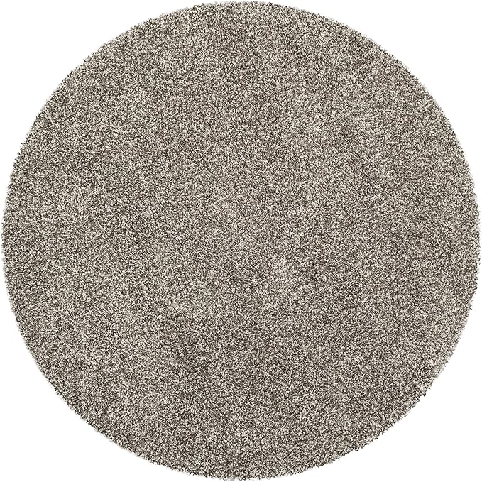 SAFAVIEH Milan Shag Collection 3' Round Grey SG180 Solid Non-Shedding Living Room Bedroom Dining Room Entryway Plush 2-inch Thick Area Rug