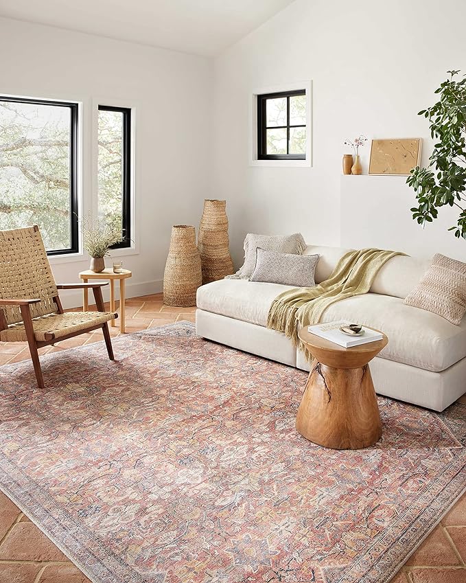 Loloi Adrian Collection ADR-02 Rust/Denim 7'-6" x 9'-6", .19" Thick Area Rug
