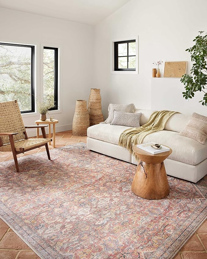 Loloi Adrian Collection ADR-02 Rust/Denim 2'-3" x 3'-9", .19" Thick Accent Rug