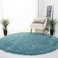 SAFAVIEH Milan Shag Collection 10' Round Aqua Blue SG180 Solid Non-Shedding Living Room Bedroom Dining Room Entryway Plush 2-inch Thick Area Rug