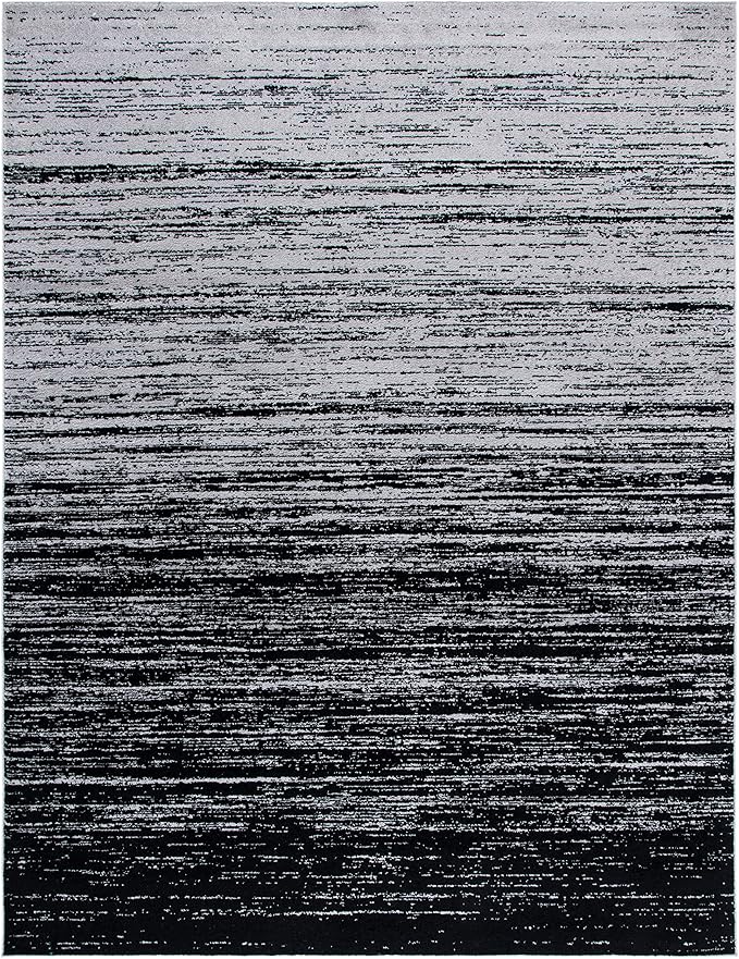 SAFAVIEH Area Rug 12x18 - Adirondack Collection - Large - Silver & Black, Modern Ombre Design, Non Shedding & Easy to Clean, Ideal for Living Room, Bedroom, Office, Dining Space (ADR113A)