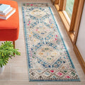 SAFAVIEH Madison Collection Runner Rug - 2'2" x 10', Dark Blue & Yellow, Boho Diamond Distressed Design, Non-Shedding & Easy Care, Ideal for High Traffic Areas in Living Room, Bedroom (MAD418N)