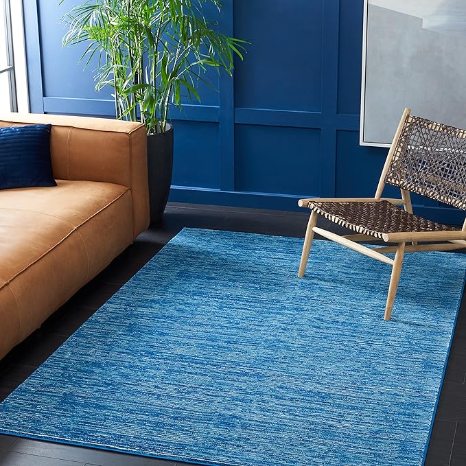 SAFAVIEH Vision Collection Area Rug - 5'1" x 7'6", Blue, Modern Ombre Design, Non-Shedding & Easy to Clean, Ideal for Living Room, Bedroom, Dining Space (VSN606M)