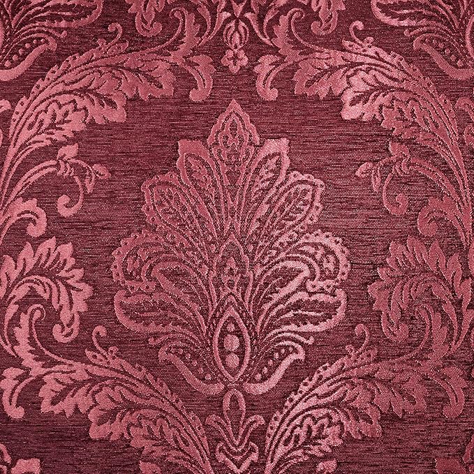 Touch of Class Camelot Luxury Bedding | Robust Burgundy | Matte Satin Damask on Richly Textured Jacquard-Woven Chenille | Designed 3 Piece Set Includes King Quilted Bedspread and 2 King Shams