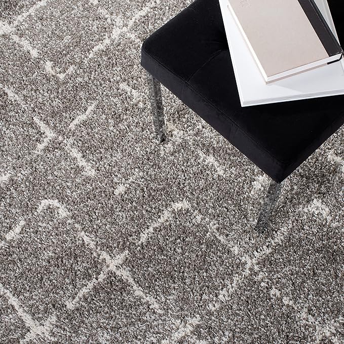 SAFAVIEH Arizona Shag Collection Runner Rug - 2'3" x 8', Brown & Ivory, Moroccan Design, Non-Shedding & Easy to Clean, Ideal for Ideal for Living Room, Hallway, Foyer, Bedroom (ASG743B)