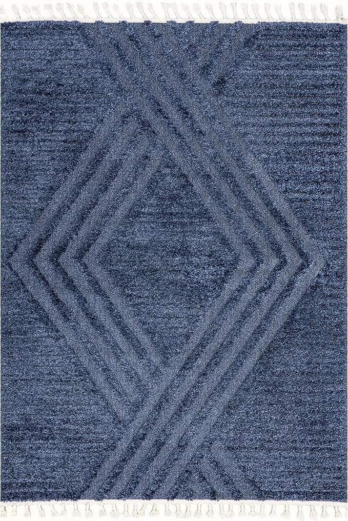 nuLOOM Risette Blue, 12' x 15', Geometric, Soft and Textured, High Traffic, Stain Resistant, Easy Clean, Durable Area Rug for Bedroom, Living Room, Dining Space, Den, Foyer, Entryway