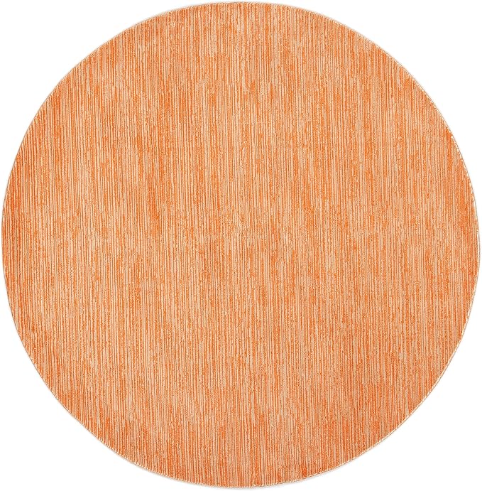SAFAVIEH Vision Collection Area Rug - 5' Round, Orange, Modern Ombre Design, Non-Shedding & Easy to Clean, Ideal for Living Room, Bedroom, Dining Space (VSN606P)