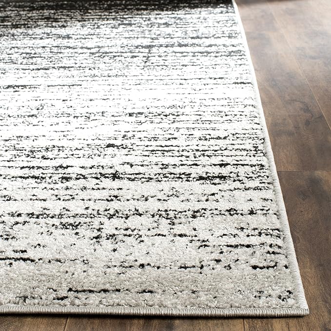 SAFAVIEH Adirondack Collection Runner Rug - 2'6" x 10', Silver & Black, Modern Ombre Design, Non Shedding & Easy to Clean, Ideal for Hallway, Foyer, Kitchen, Entryway, Bedroom (ADR113A)