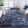 SAFAVIEH Area Rug 10x14 - Adirondack Collection - Large - Navy & Ivory, Distressed Vintage Floral Design, Non-Shedding & Easy to Clean, Ideal for Living Room, Bedroom, Dining Space (ADR109N)