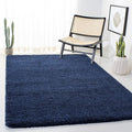 SAFAVIEH Milan Shag Collection 3' Square Navy SG180 Solid Non-Shedding Living Room Bedroom Dining Room Entryway Plush 2-inch Thick Area Rug