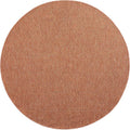 TOWN & COUNTRY BASICS Pax Herringbone Textured Solid Everwash® Washable Area Rug, Low Pile, Non-Slip Backing, Easy Clean Pet & Family Friendly Rug, Rust, 8' Round