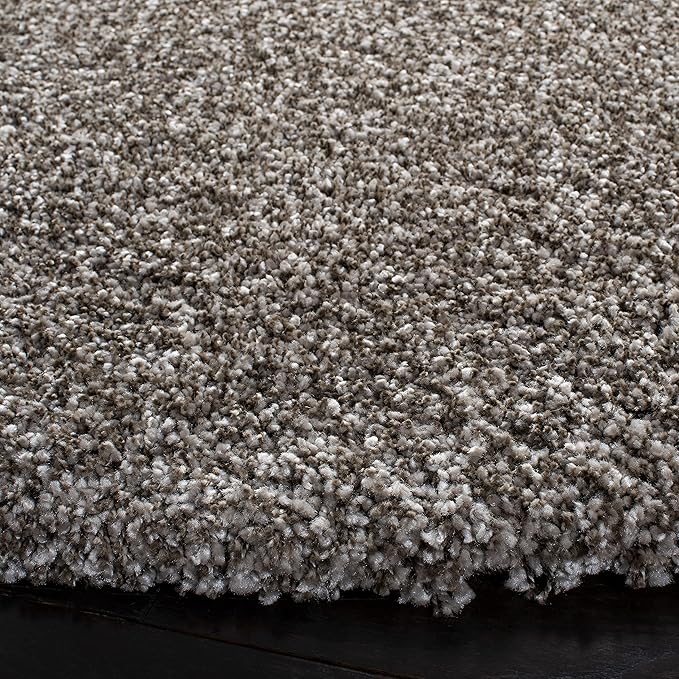 SAFAVIEH Milan Shag Collection 7' Round Grey SG180 Solid Non-Shedding Living Room Bedroom Dining Room Entryway Plush 2-inch Thick Area Rug