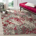 SAFAVIEH Monaco Collection Accent Rug - 3' x 5', Grey & Fuchsia, Abstract Watercolor Design, Non-Shedding & Easy Care, Ideal for High Traffic Areas in Entryway, Living Room, Bedroom (MNC225R)