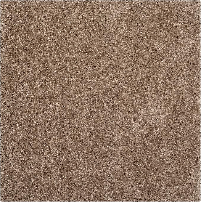 SAFAVIEH Milan Shag Collection 11' Square Dark Beige SG180 Solid Non-Shedding Living Room Bedroom Dining Room Entryway Plush 2-inch Thick Area Rug
