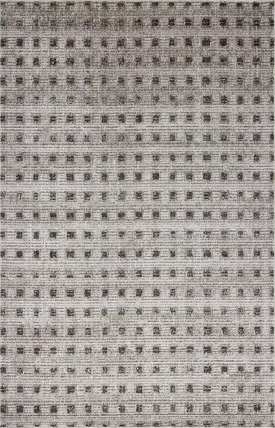 Loloi Jeremiah Brent Bleecker Collection BLE-06 Silver/Charcoal 6'-7" x 9'-3" Area Rug