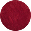 SAFAVIEH Milan Shag Collection 3' Round Red SG180 Solid Non-Shedding Living Room Bedroom Dining Room Entryway Plush 2-inch Thick Area Rug
