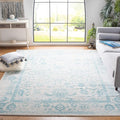 SAFAVIEH Adirondack Collection Area Rug - 10' Square, Ivory & Light Blue, Distressed Design, Non-Shedding & Easy to Clean, Ideal for Living Room, Bedroom, Dining Space (ADR109L)