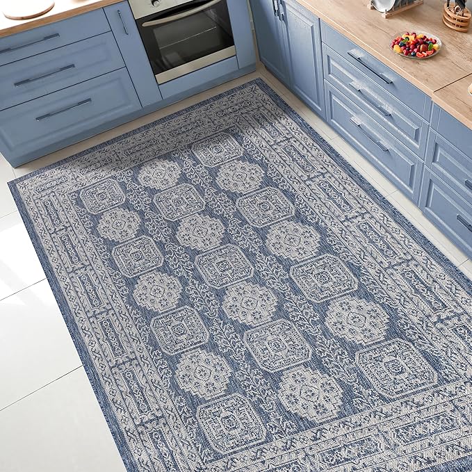 Keen Home Design Terrace Outdoor Area Rug - 10x14 Washable Indoor/Outdoor Rug for Patio, Kitchen, Balcony, Beach, Garden, Deck and Porch, Size: 10'x14'
