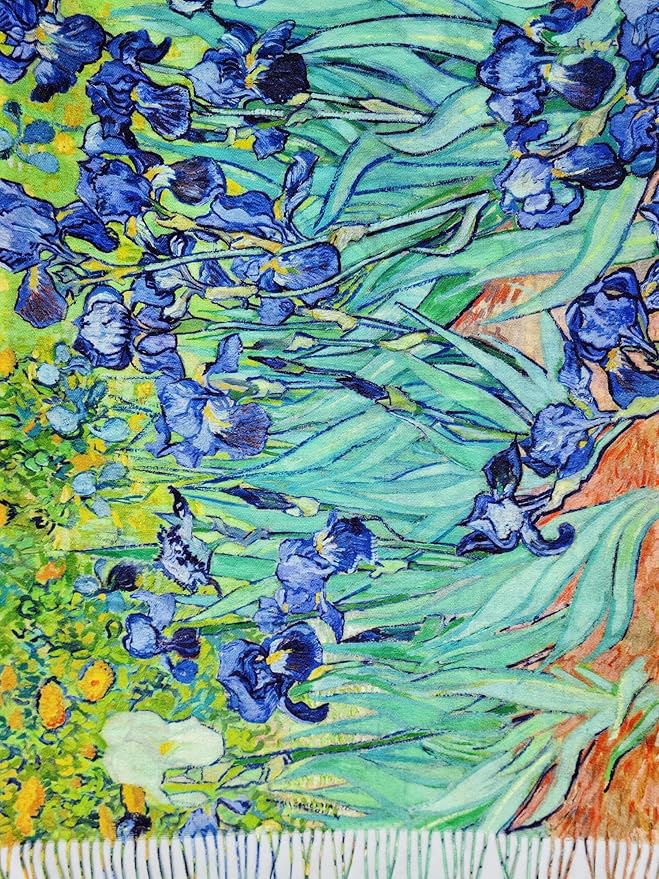 VENVSBEE Reversible Scarf Soft Large Shawl Wrap Blanket Double Sided Art Print Warm Pashmina Stoles Klimt Van Gogh Gifts