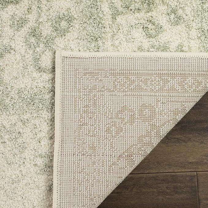 SAFAVIEH Adirondack Collection Runner Rug - 2'6" x 6', Ivory & Sage, Distressed Vintage Floral Design, Non-Shedding & Easy to Clean, Ideal for Hallway, Foyer, Entryway, Bedroom (ADR109V)
