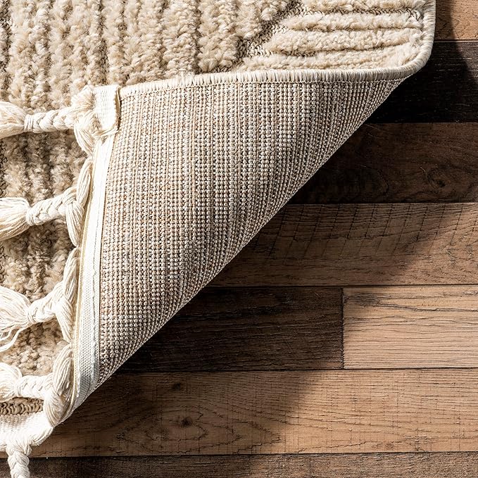nuLOOM Kerry Beige, 5'3" x 7'6", Geometric, Soft and Cozy, High Traffic, Stain Resistant, Easy Clean, Durable Area Rug for Bedroom, Living Room, Dining Space, Den, Foyer, Entryway