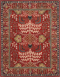 SAFAVIEH Area Rug 8x10 - Antiquity Collection - Large - Red & Multi, Handmade Wool, Traditional Bohemian Design, Ideal for Living Room, Bedroom, Office, Dining Space (AT64A)