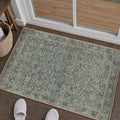 Entryway Area Rug 2x3 Grey Gray Washable Vintage Carpet Non Slip Indoor Kitchen Door Mat Retro Traditional Entrance Accent Throw Small Rug for Bathroom Office Bedroom Dining Living Room