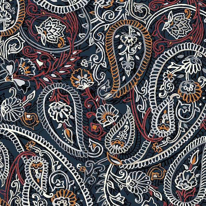 Arden Outdoor Chair Cushion, 21 x 20, Rain-Proof, Fade Resistant 20 x 21, Navy Palmira Paisley