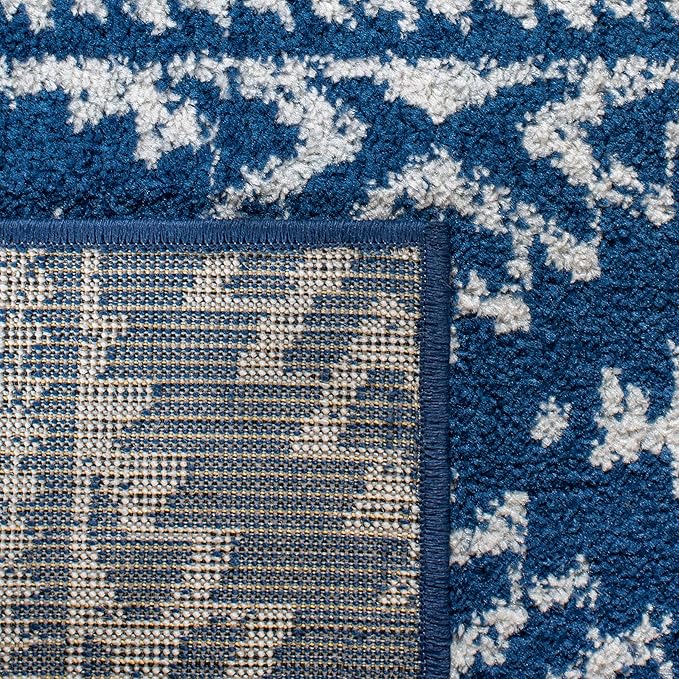 SAFAVIEH Area Rug 9x12 - Tulum Collection - Large - Navy & Ivory, Moroccan Boho Tribal Design, Non-Shedding & Easy to Clean, Ideal for Living Room, Bedroom, Dining Space (TUL272N)